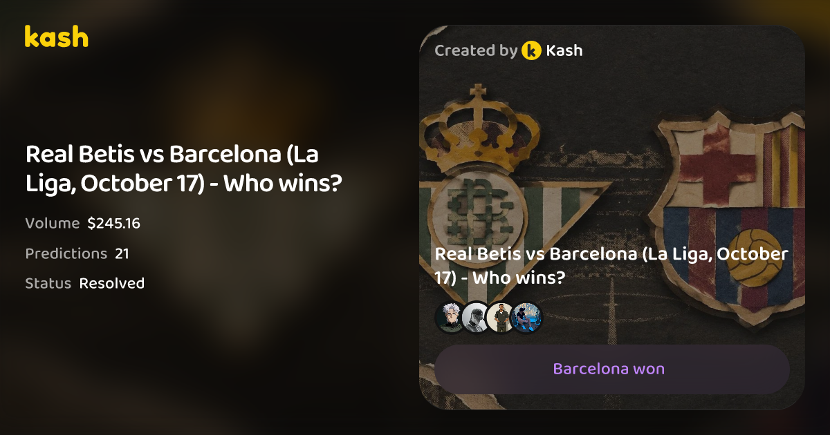 Real Betis vs Barcelona (La Liga, October 17) - Who wins? | Kash
