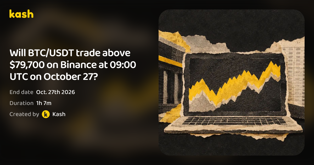 Will BTC/USDT trade above $79,700 on Binance at 09:00 UTC... | Kash